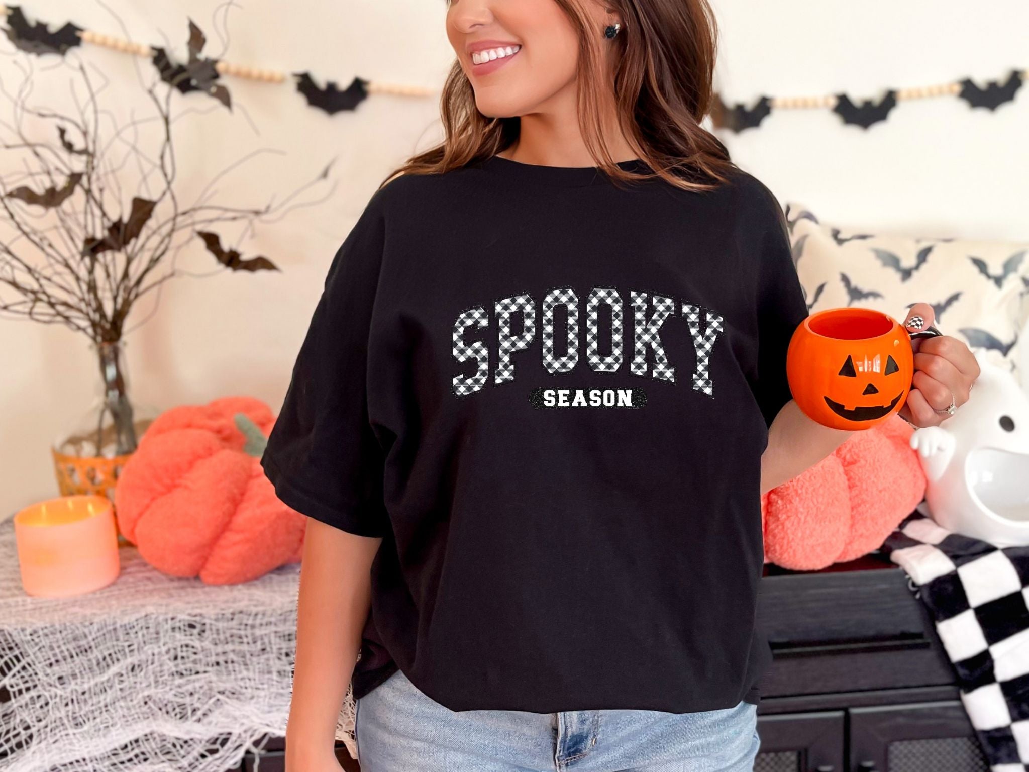 SPOOKY - Black/White Buffalo Plaid